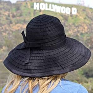 Chic Black Women's Wide-Brim Hat